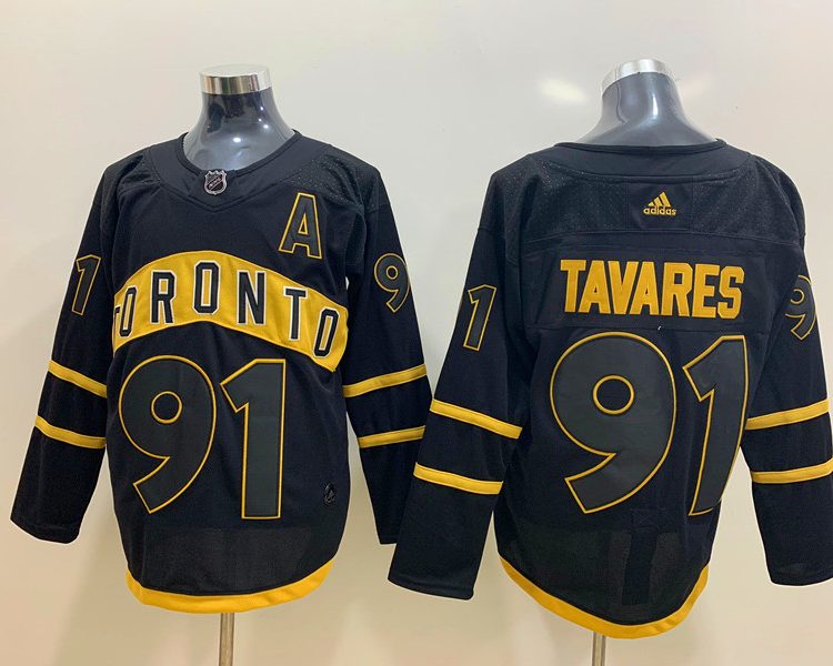 Men's Toronto Maple Leafs John Tavares #91 Black Jersey