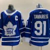 Men's Toronto Maple Leafs John Tavares #91 Blue Breakaway Jersey