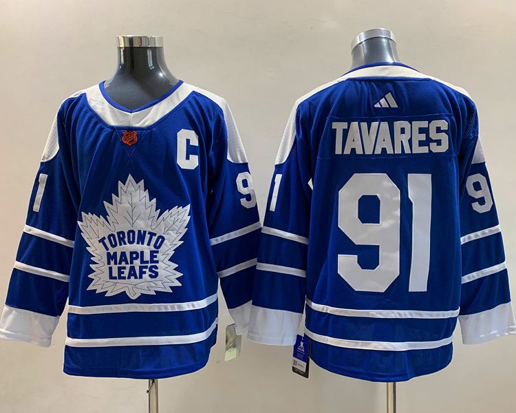 Men's Toronto Maple Leafs John Tavares #91 Blue Breakaway Jersey