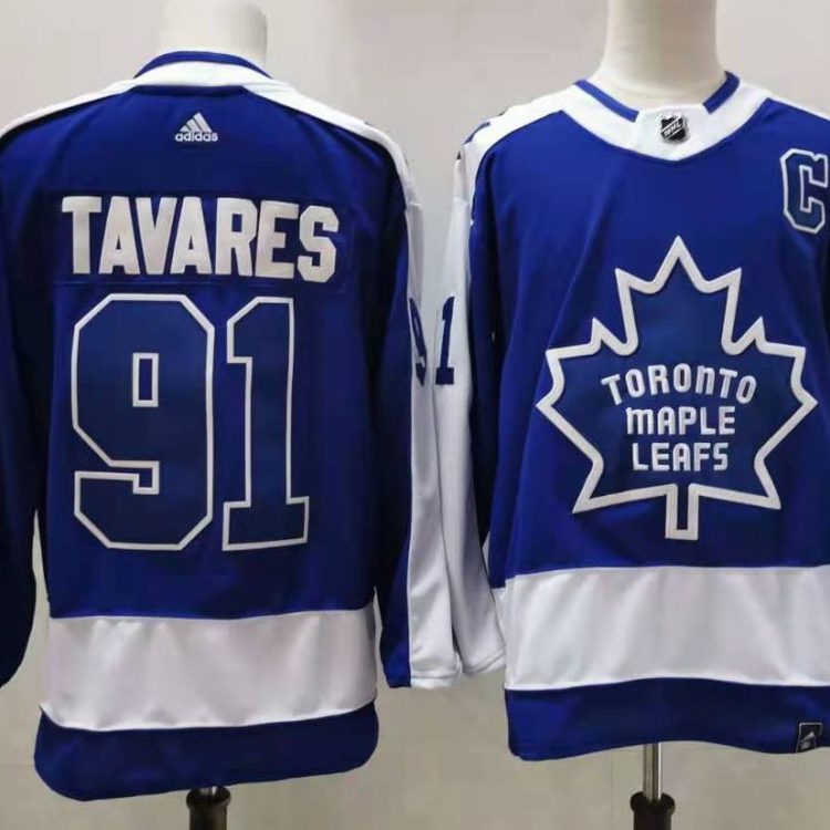Men's Toronto Maple Leafs John Tavares #91 Blue/White Jersey