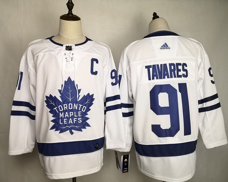 Men's Toronto Maple Leafs John Tavares #91 White Jersey