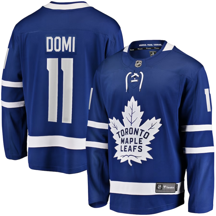 Men's Toronto Maple Leafs Max Domi #11 Blue Jersey