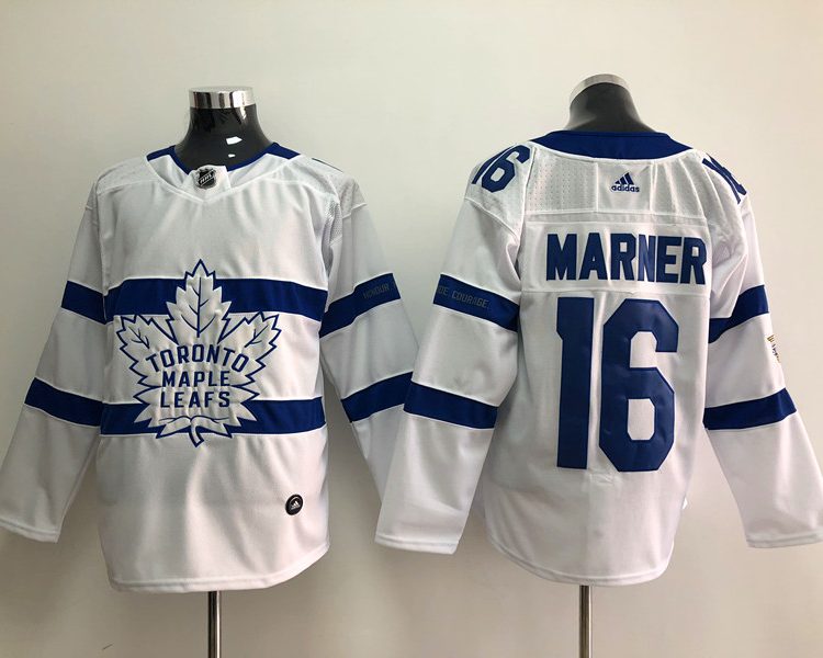 Men's Toronto Maple Leafs Mitch Marner #16 White Jersey