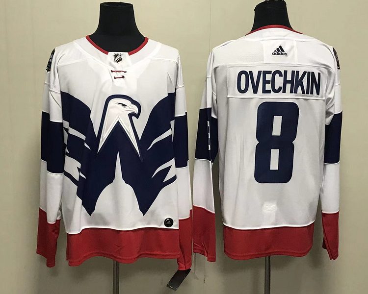 Men's Washington Capitals Alex Ovechkin #8 White Home Breakaway Jersey