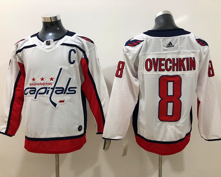 Men's Washington Capitals Alex Ovechkin #8 White Home Breakaway Jersey