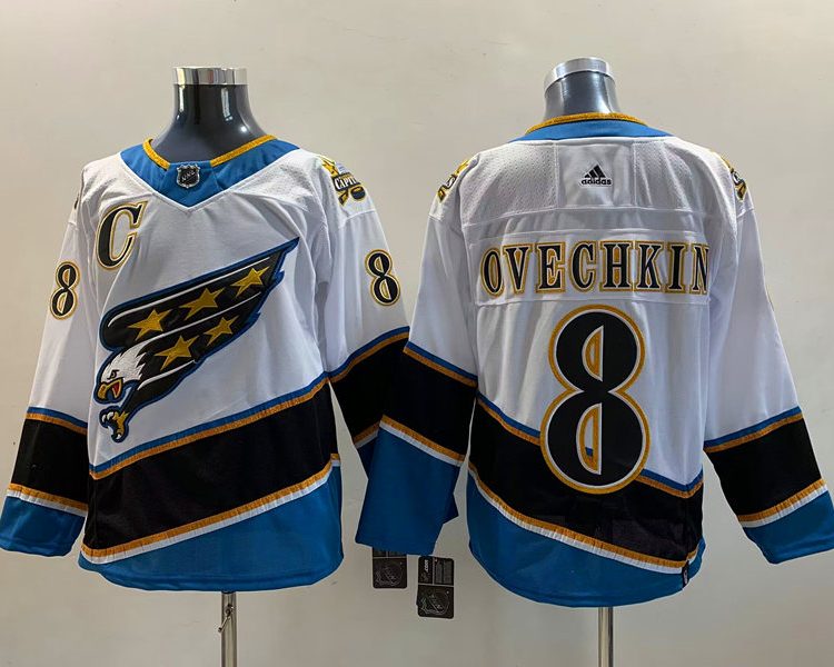 Men's Washington Capitals Alex Ovechkin #8 White Home Breakaway Jersey