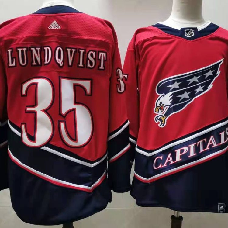 Men's Washington Capitals Henrik Lundqvist #35 Red Home Breakaway Jersey