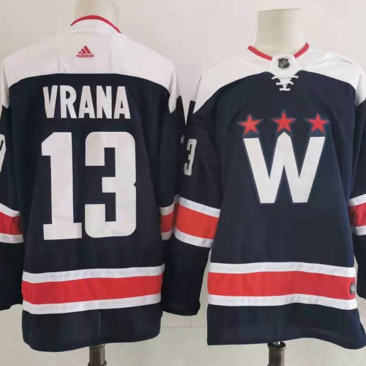 Men's Washington Capitals Jakub Vrana #13 Navy Home Breakaway Jersey
