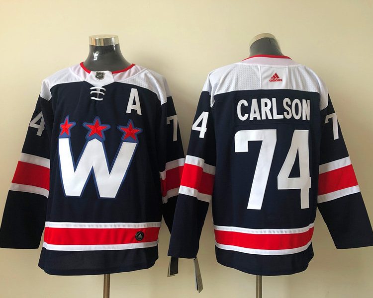 Men's Washington Capitals John Carlson #74 Navy Home Breakaway Jersey
