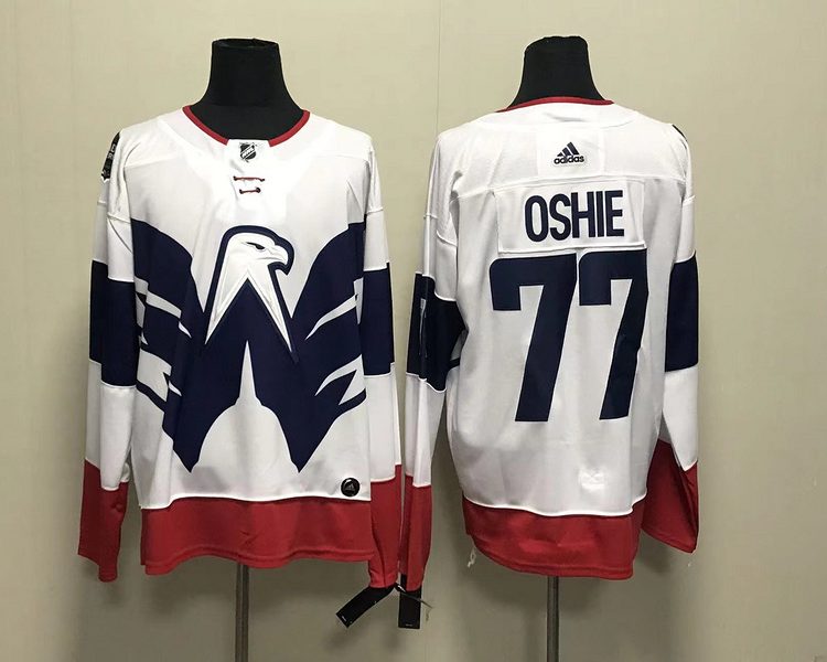 Men's Washington Capitals TJ Oshie #37 White 2023 NHL Stadium Series Jersey