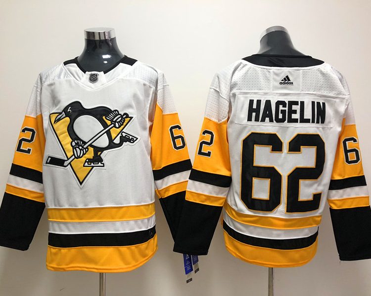 Men's Pittsburgh Penguins Carl Hagelin #62 White Jersey