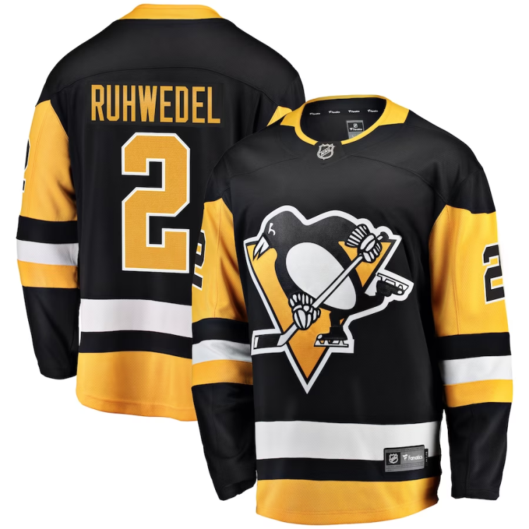 Men's Pittsburgh Penguins Chad Ruhwedel #2 Black Jersey