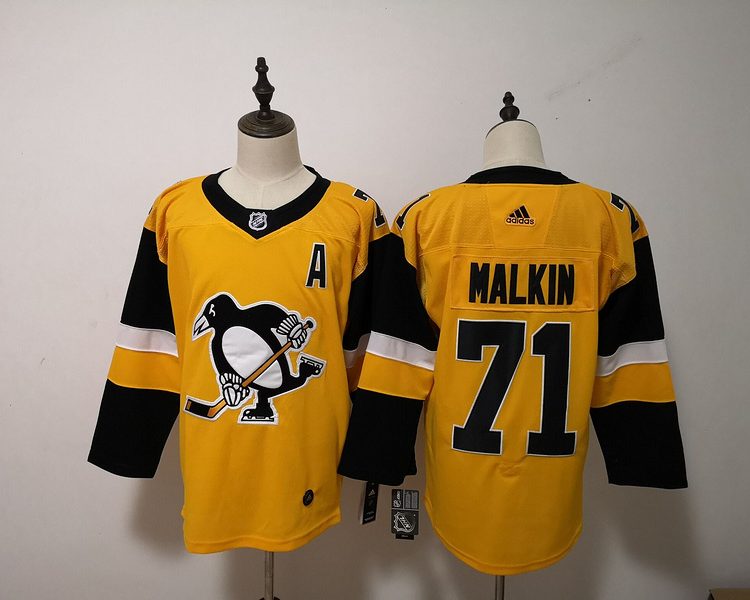 Men's Pittsburgh Penguins Evgeni Malkin #71 Gold Jersey