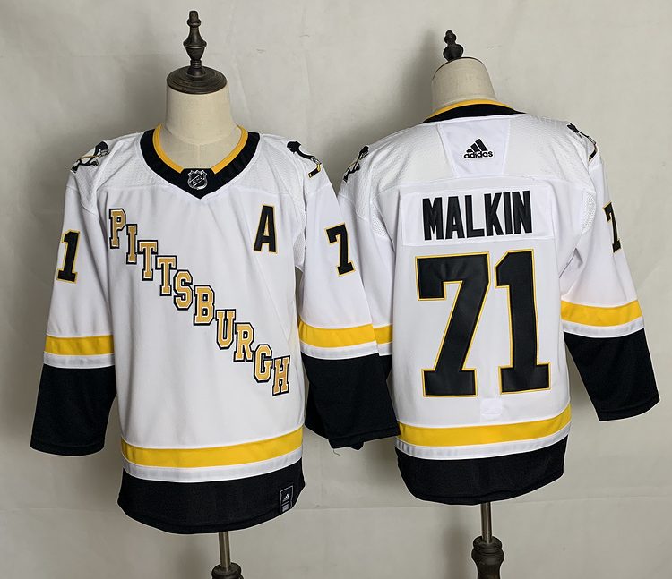 Men's Pittsburgh Penguins Evgeni Malkin #71 White Jersey