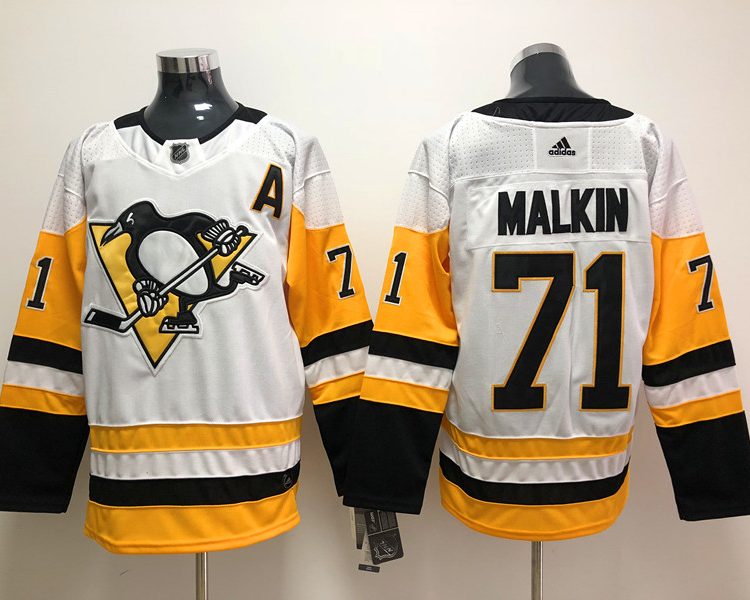 Men's Pittsburgh Penguins Evgeni Malkin #71 White Jersey