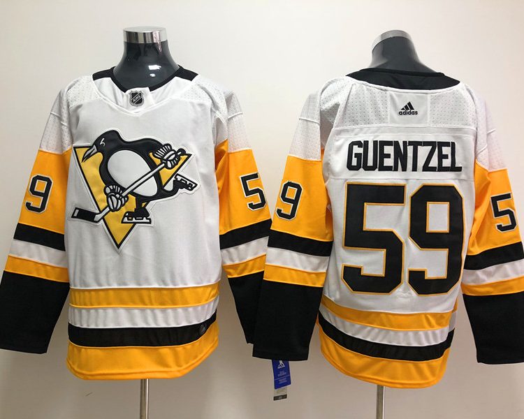 Men's Pittsburgh Penguins Jake Guentzel #59 White Jersey