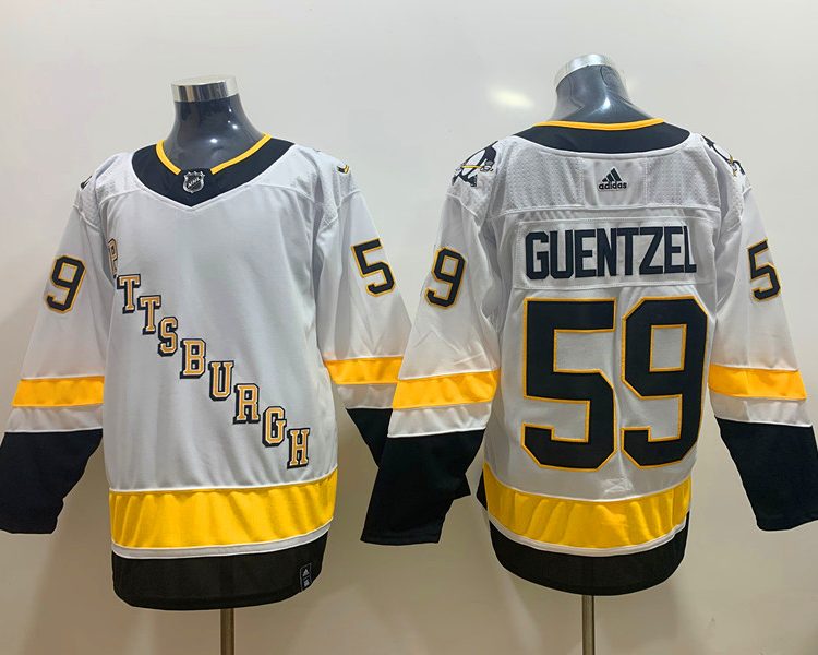 Men's Pittsburgh Penguins Jake Guentzel #59 White Jersey