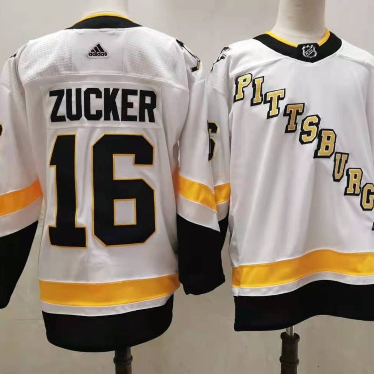 Men's Pittsburgh Penguins Jason Zucker #16 White Jersey