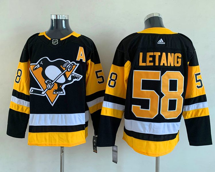 Men's Pittsburgh Penguins Kris Letang #58 Black Jersey