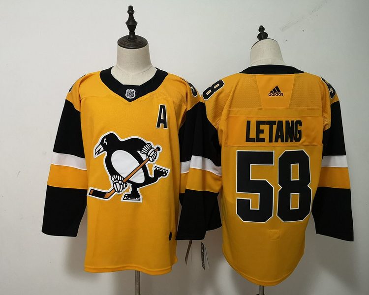 Men's Pittsburgh Penguins Kris Letang #58 Gold Jersey