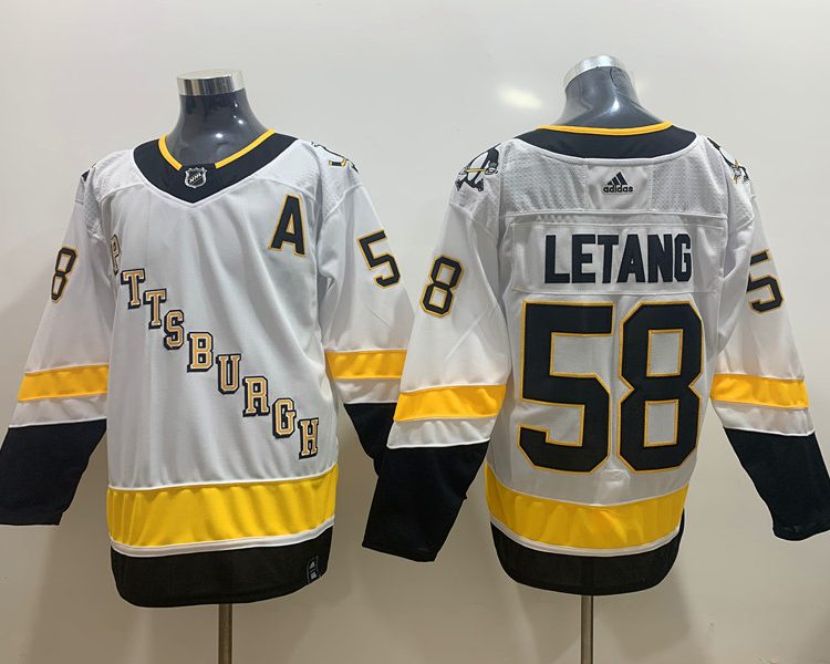 Men's Pittsburgh Penguins Kris Letang #58 White Jersey