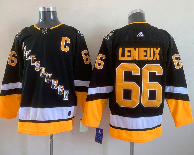 Men's Pittsburgh Penguins Mario Lemieux #66 Black Jersey