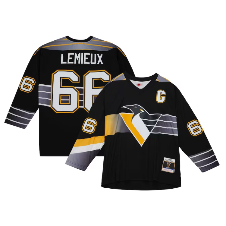 Men's Pittsburgh Penguins Mario Lemieux #66 Black Jersey