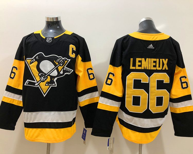 Men's Pittsburgh Penguins Mario Lemieux #66 Black Jersey