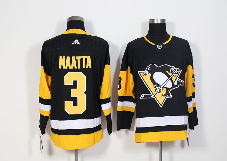 Men's Pittsburgh Penguins Olli Maatta #3 Black Jersey