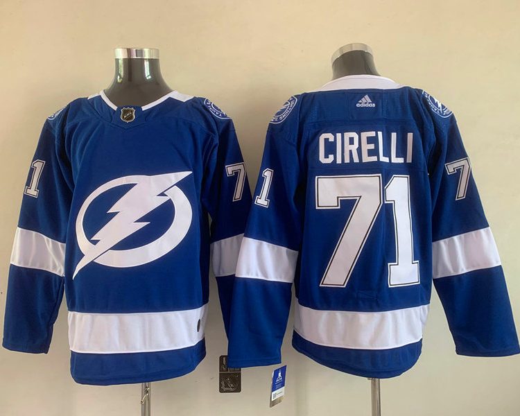 Men's Tampa Bay Lightning Anthony Cirelli #71 Blue Home Breakaway Jersey
