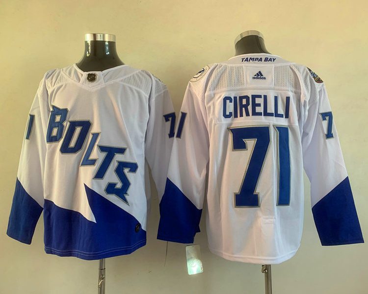Men's Tampa Bay Lightning Anthony Cirelli #71 White Jersey