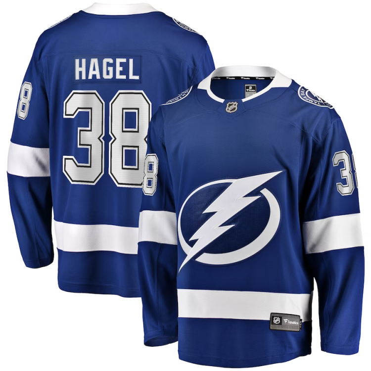 Men's Tampa Bay Lightning Brandon Hagel #38 Blue Home Breakaway Jersey
