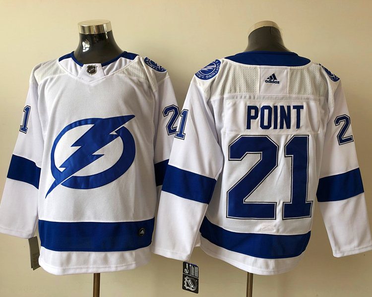 Men's Tampa Bay Lightning Brayden Point #21 White Jersey