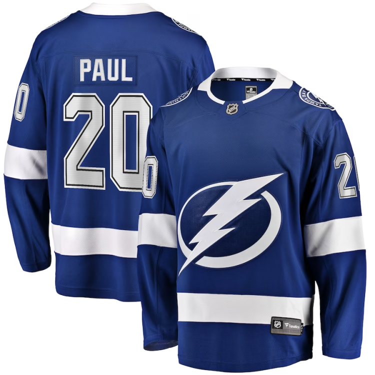Men's Tampa Bay Lightning Nick Paul #20 Blue Jersey