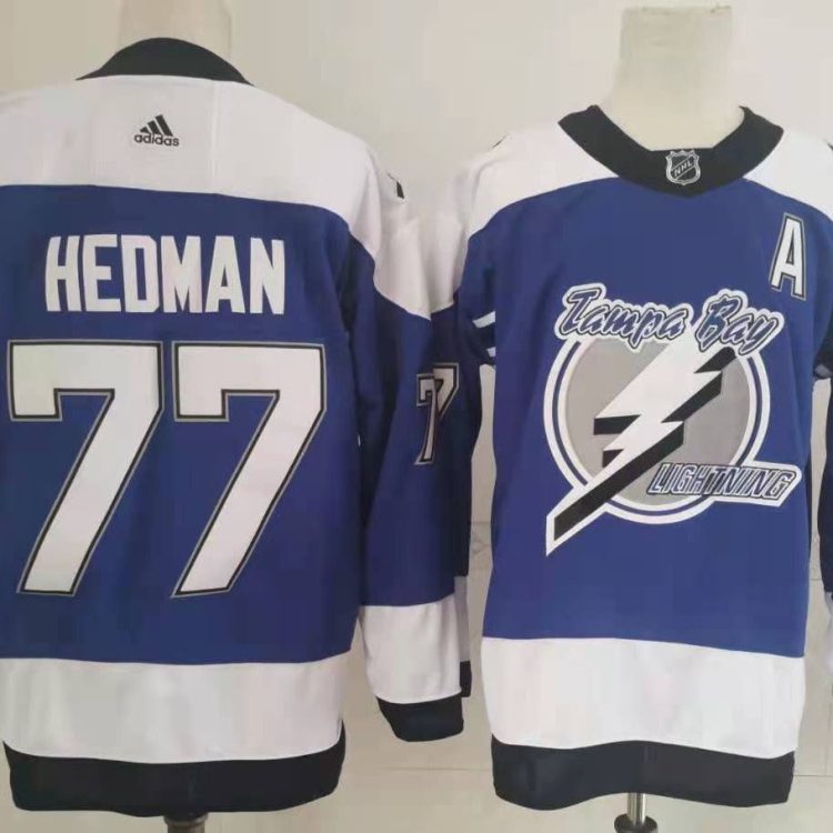 Men's Tampa Bay Lightning Victor Hedman #77 Blue Jersey