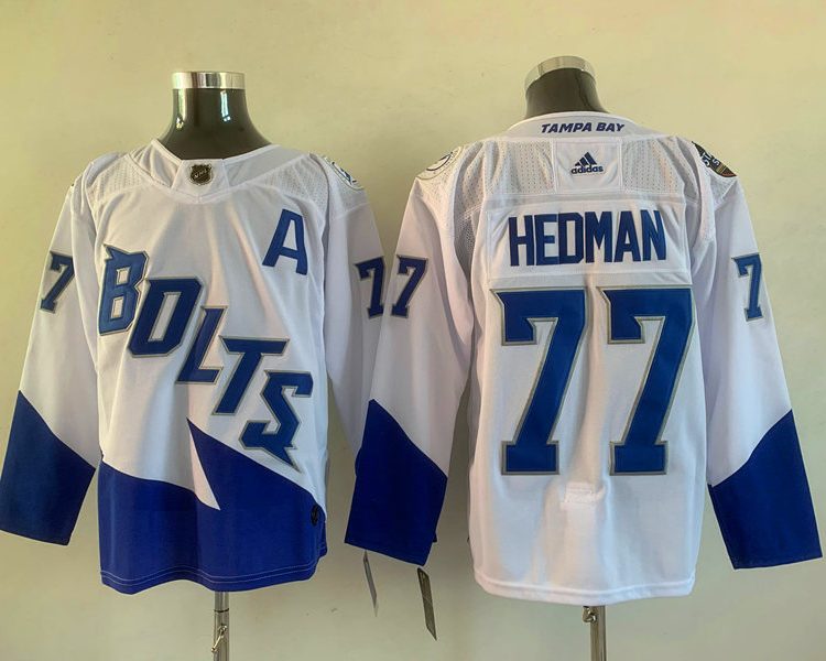 Men's Tampa Bay Lightning Victor Hedman #77 White Jersey