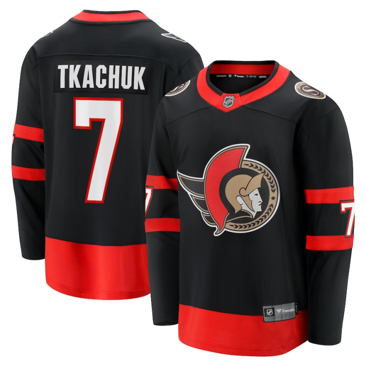 Men's Ottawa Senators Brady Tkachuk #7 Black Jersey