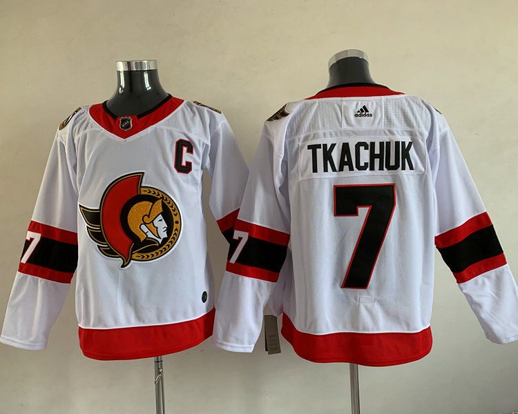 Men's Ottawa Senators Brady Tkachuk #7 White Jersey