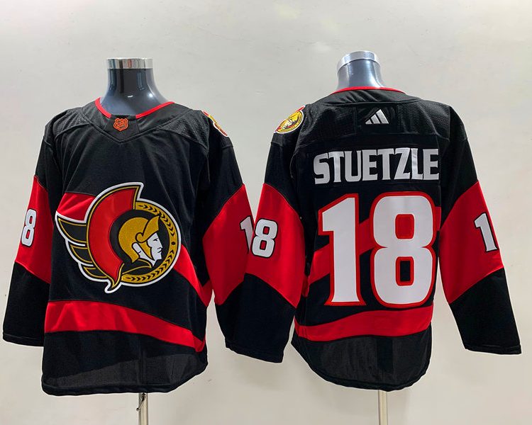 Men's Ottawa Senators Tim Stutzle #18 Black Jersey