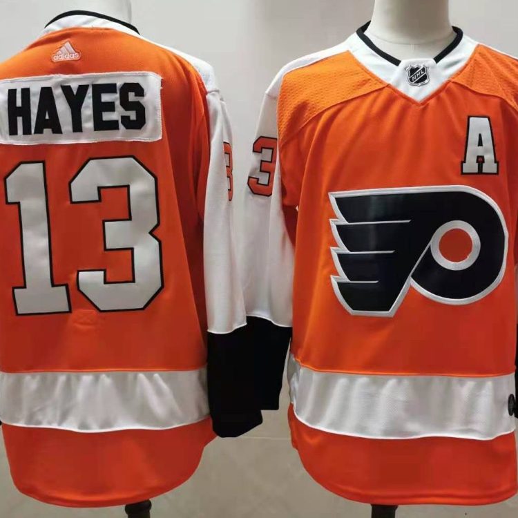 Men's Philadelphia Flyers Kevin Hayes #13 Orange Jersey