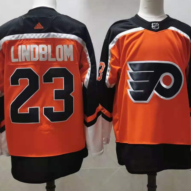 Men's Philadelphia Flyers Oskar Lindblom #23 Orange Jersey
