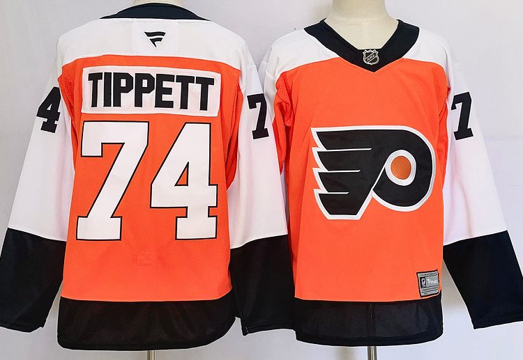 Men's Philadelphia Flyers Owen Tippett #74 Orange Jersey