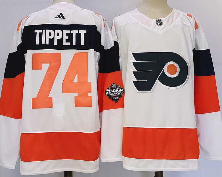 Men's Philadelphia Flyers Owen Tippett #74 White Jersey