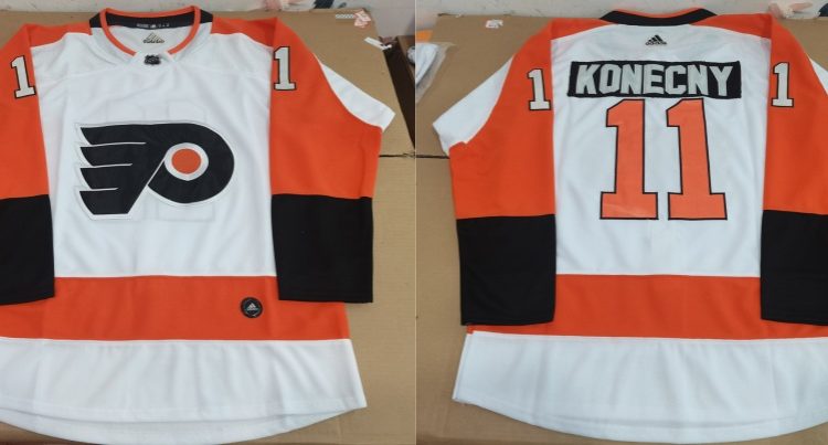 Men's Philadelphia Flyers Travis Konecny #11 White Jersey