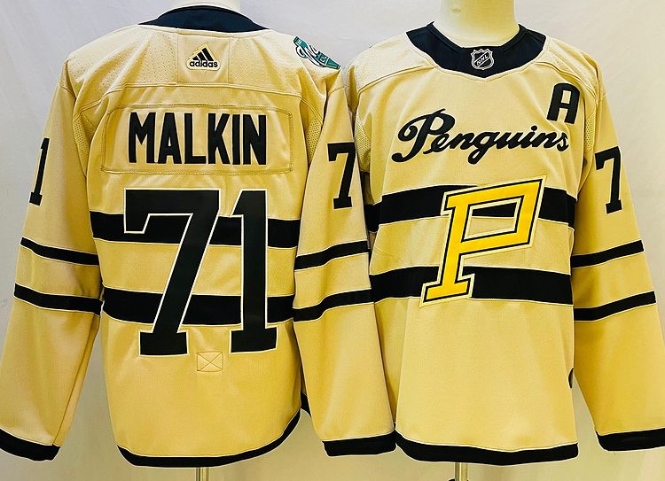 Men's Pittsburgh Penguins Evgeni Malkin #71 Yellow Jersey