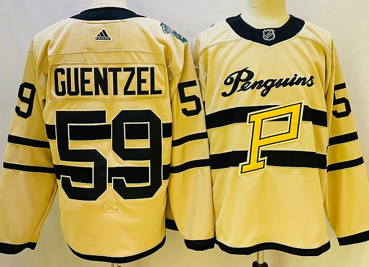 Men's Pittsburgh Penguins Jake Guentzel #59 Yellow Jersey