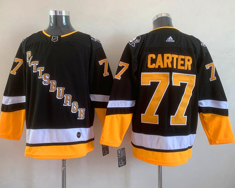 Men's Pittsburgh Penguins Jeff Carter #77 Black Jersey