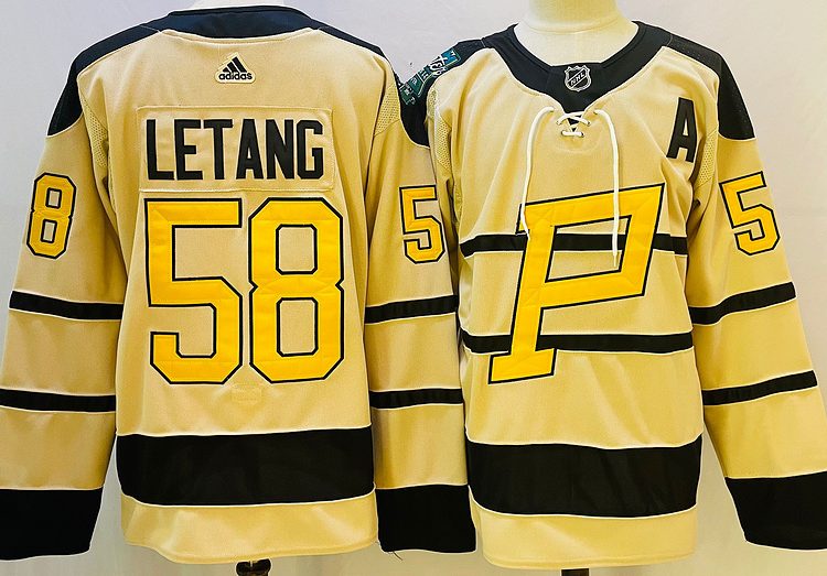 Men's Pittsburgh Penguins Kris Letang #58 Yellow Jersey