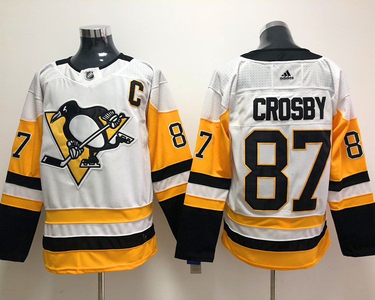 Men's Pittsburgh Penguins sidney crosby  #87 White Jersey
