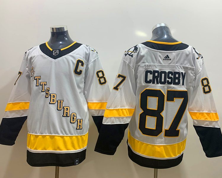 Men's Pittsburgh Penguins sidney crosby  #87 White Jersey